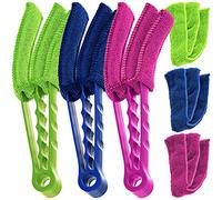 AIFUDA 3 Pcs Dusters for Cleaning, Brush for Car Interior Cleaning Air Conditioner Shutters Blind Duster Tool With 3 Spare Microfiber Sleeves