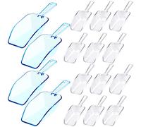 AIFUDA Multi-Purpose Measuring Spoons - 16 Pcs Plastic Clear Ice Scoop for Weddings, Ice Cream, Protein Powder