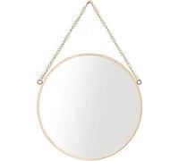AIFUSI Hanging Mirror, 30 x 30cm Round Bathroom Makeup Mirror Brass Frame with Hanging Chain [Medium Size]