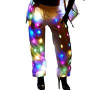 aifuu Mens Womens LED Flash Light Rave Jacket Pants Baseball Hoodies Sport Outwear Party Costume Xmas Fancy Dress (S, Pants)