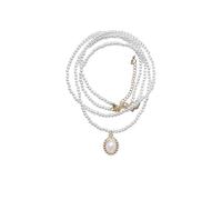 AIFUYUDM Pearl Planet Necklace - Faux White Pearl Heart-Shaped Necklace, Saturn Design, Gift Box for Women