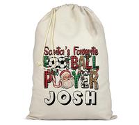 AIGAT Custom Personalised Santa Christmas Bag Sack Extra Large XL - Santa's Favorite Football Player