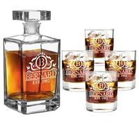 AIGAT Groomsmen Gifts Whiskey Decanter Set 700ml with +4Pcs Whiskey Glasses, Personalised Monogrammed Decanter, Glass