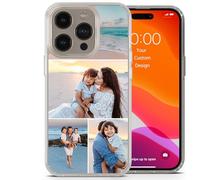 AIGAT Personalised Photo Collage Hybrid Your Individual Design Cover for iPhone 5 / 5s / SE 2016 - Dual Layer TPU - Acrylic Custom Pictures Images Logo & Names 4 Photos | Text