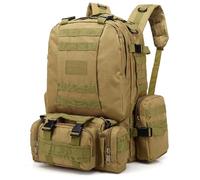 aiGear 55L Tactical Backpack | Lightweight Backpack Hiking Daypack | Rucksack with Molle System | for Outdoor Sports Trekking Hiking Travel Camping (Khaki)
