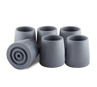 aiGear Anti Skid Rubber Tips Bore Diameter 1.1 inches (28 mm) 6 Pack for Tactical Walking Stick Bottom Non-Slip |Gray