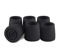 aiGear Anti Skid Rubber Tips Bore Diameter 1.1 inches (28 mm) 6 Pack for Tactical Walking Stick Bottom Non-Slip |Black