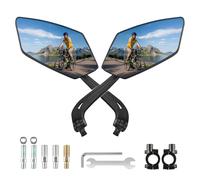 aiGear Bike Mirror | 2Pcs - 1Pair | 360° Degree Rotatable Adjustable | with Scratch Resistant Wide Angle Lens | for Bicycle Motorcycle Handlebars (BMR-01)