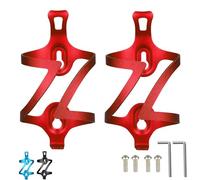 aiGear Bike Water Bottle Holder/Bottle Cage | 2 Pack | Aluminum Alloy Lightweight & Durable | Fits 2.9-3.5" Diameter Bottle | for Road Mountain Bike Cycling (BCH-02RD) | Red