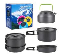 aiGear Camping Cooking Set/Cooking Mess Kit Black Aluminum