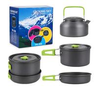 aiGear Camping Cooking Set/Cooking Mess Kit Green Aluminum