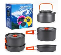 aiGear Camping Cooking Set/Cooking Mess Kit Orange Aluminum