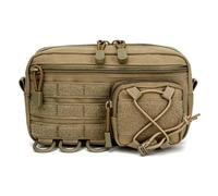 aiGear Molle Pouch Khaki Multi-Compartment with Hook and Loop