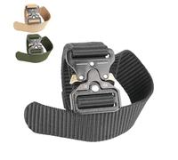 aiGear Tactical Belt for Men | Metal Buckle Quick Release | Utility Safety Belts | Adjustable Nylon Waist Webbing | for Outdoor Sports Camping Running Climbing 130cm (ATB-B)