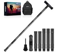aiGear Tactical Stick 5 Tubes Black Aluminum with 3 Hiking Equipment Tools