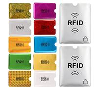 Aigee 28 RFID Blocking Sleeves (24 Credit Card Protector Holders in 12 colors & 4 Passport Protectors), Identity Theft Protection Secure Sleeve for Credit Cards, Debit Card, 2pcs Clear Plastic Sleeve