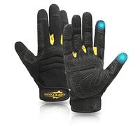 AIGEVTURE Mens Work Gloves with Grip Touchscreen Mechanic Gloves for Men Black