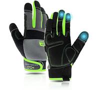 AIGEVTURE Touchscreen Utility Work Gloves for Men and Women - Thin Mechanic Working Gloves, Lightweight, Green, Size S