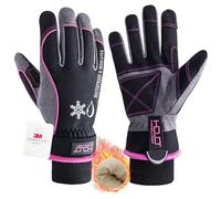 AIGEVTURE Winter Work Gloves Waterproof,Cold Weather Work Gloves for Women Touchscreen Insulated Winter Gloves with Thermal Fleece Pink M