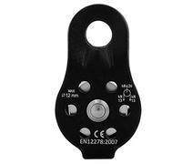 Aiggend Pulley, 26KN Heavy-Duty Aluminum Alloy Single Rotating Rope Climbing Cave Fixed Pulley For 12mm Rope (Color : Black)