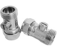 Aigher 15mm Isolation Valve, 2 Pack, 15mm x 1/2", Bolofix Male Iron Flat Faced Isolator Valves for Flexible Tap Connector Pipes, Hot and Cold Water Systems