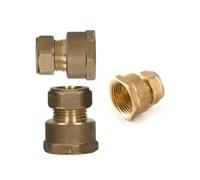 Aigher Brass Compression Adaptor, 15 mm x 3/4" Female Iron Straight, Pack of 3