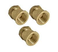 Aigher Brass Compression Straight Adaptor, 22mm x 3/4 Inch BSP Female, Pack of 3