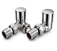 AIGHER Chrome Corner Radiator Valves 15mm x 1/2" BSP | Pair, Chrome Finish, Corner Valves, 15mm Fitting, 1/2" BSP