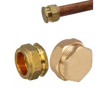 AIGHER Compression Stop End, 22mm, Female, WRAS Approved, Pack of 3