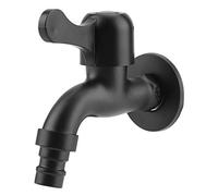Aigid 304 Stainless Steel Garden Tap Black Wall Mount Outside Tap for Bathroom Garden