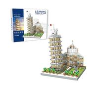 Aigidusansu Leaning Tower of Pisa Famous Landmark Model Set, 1800+pcs World Architecture Mini Diamond Blocks Bricks, Building Toy 3D Puzzle for Adults 14 Teens