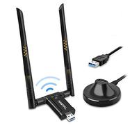 Aigital USB WiFi Adapter, 1200Mbps Dual Band Dongle 2.4G/5G with 3.0 Cradle, High Gain Antenna Extension Cable Wireless Network Adapter for PC Desktop Laptop Support Windows 11/10/8/7 Mac Os X, Black