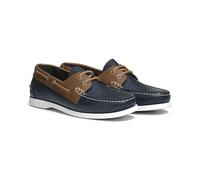 Aigle Men's New Nubil LTR Boat Shoe, Navy Blue Brown, 6.5 UK