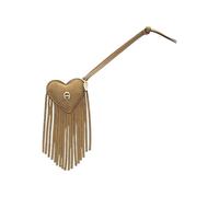 Aigner Bag Charm Heart Frangia, Oat Beige