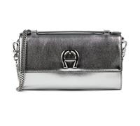 Aigner Fashion Clutch purse Genuine Leather 18.5 cm silver colored