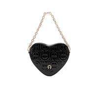 Aigner Heart/Pouch Heart Shoulder Bag Black Lacquer