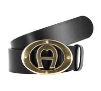 Aigner Logo Belt Genuine Leather 95 cm black