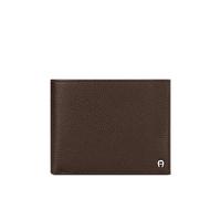 AIGNER Mica pebbled leather bi-fold wallet - Brown One Size