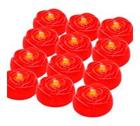 Aignis 12pcs Flameless LED Floating Candles, 3 Inch Red Rose Plastic Tealights Battery Operated, 120+ Hours Glow Time, Cozy Light for Romantic Pool/Bathtub/Hot Bath/Wedding Centerpiece Decor