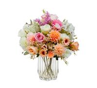 AIGOCITY 4 Bunches Artificial Rose Flowers,Silk Faux Flower Bouquet