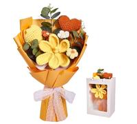 AIGOCITY Crochet Flower Bouquet,Handmade Knitted Artificial Flowers Orange