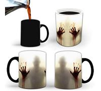 Aigori Horror Gifts for Men Women Adults, Halloween Coffee Mug (11oz) - Color Changing Zombie Ceramic Mug, Spooky Cup - Novelty Gifts for Halloween Christmas Birthday Mom Dad Friends (1pc)