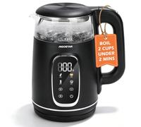 Aigostar 1.7L Smart Temperature Control Kettle (40℃-100℃）with 2H Keep Warm | 2200W Fast Boil Electric Kettle with 4 Presets, Filter, LED Display, Cool Touch, Boil-Dry Protection & Memory Function, Black