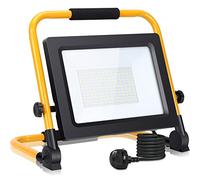 Aigostar 100W LED Work Light 8800LM, Job Site Light, Plug in Folding Floodlight, Portable Stand Work Light, 6500K Cold White, 5.9ft Wire with Plug