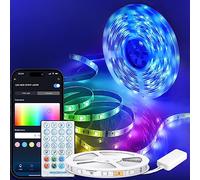 Aigostar 10M Led Strip Lights RGB Led Lights with Alexa Smart App Control Remote, 30 Beads/m Music Sync Color Changing for Bedroom Lighting Home Party