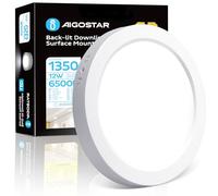 Aigostar LED Ceiling Light, 12W Daylight White Ceiling Lights, 6500K Kitchen Lights Ceiling, 1350LM Cool White LED Ceiling Lights for Bedroom, Living Room, Hallway, Outside Porch and More
