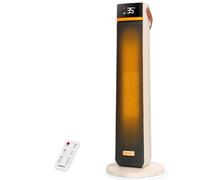Aigostar 2000W Fan Heater, Low Energy Electric Space Heater with ECO Mode, PTC Ceramic Heating, Oscillation, 24H Timer, Remote Control, Tip-Over Protection, 4 Modes for Home/Office/Bathroom - AuraWarm
