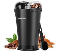 Aigostar 200W Electric Coffee Grinder & Spice Mill, 60g Capacity | Stainless Steel Blades, Convenient Cord Storage, Non-Slip Base, Includes Cleaning Brush, Space-Saving, Black, Breath