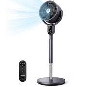 Aigostar 3D Oscillating Standing Fan, Quiet DC Air Circulator Pedestal Fan with LED Touch Display, 8 Speeds & 3 Modes, 12H Timer, Remote Control, 10" Cooling Fan for Home & Office - Mistral