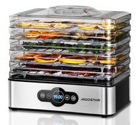 Aigostar 5 Tier Food Dehydrator, 240W Food Dryer Machine with 99 H-Timer, 35-70℃ Temperature Adjustable and LED Display for Drying Fruit, Meat, Vegetable, Jerky and Pet Treat, BPA Free - Crispy 12YXA